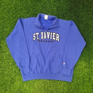 Champion Saint-Xavier University 1/4 Zip Sweatshirt XL 25x27 Crop